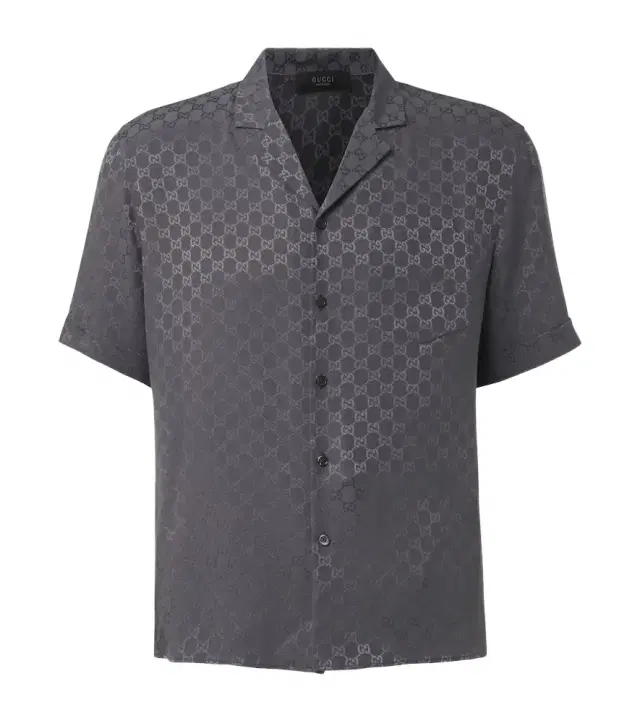 GG silk jacquard bowling shirt