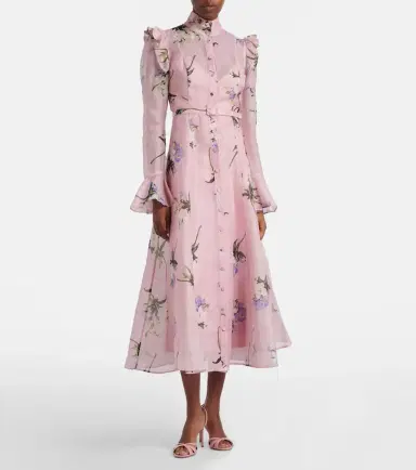 Leo Lin Katrina floral linen and silk midi dress | Thumbnail 2