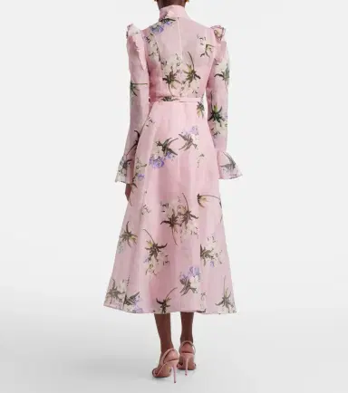 Leo Lin Katrina floral linen and silk midi dress | Thumbnail 3