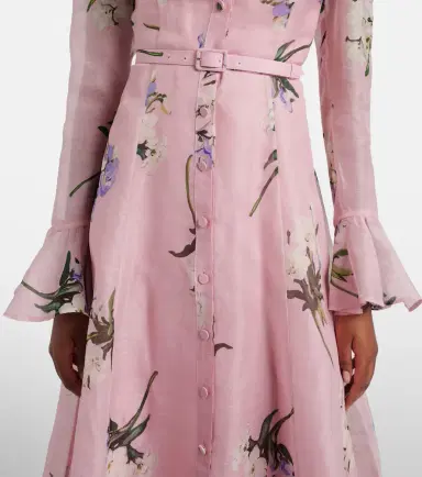 Leo Lin Katrina floral linen and silk midi dress | Thumbnail 4