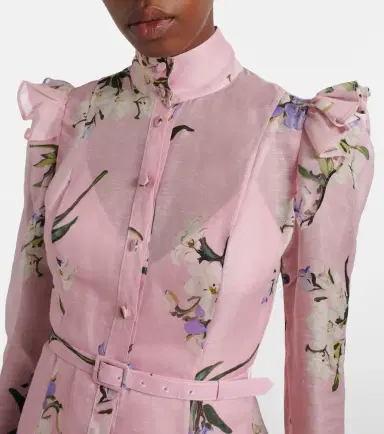 Leo Lin Katrina floral linen and silk midi dress | Thumbnail 6