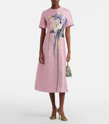 Leo Lin Caroline floral linen-blend midi dress | Thumbnail 2