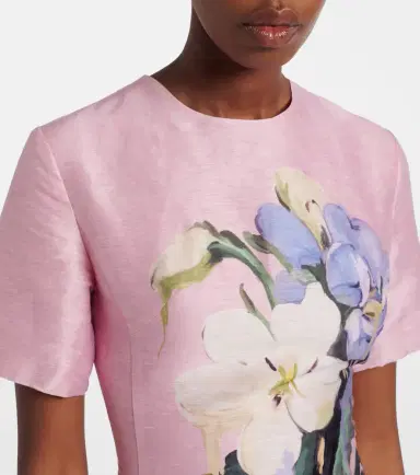 Leo Lin Caroline floral linen-blend midi dress | Thumbnail 3