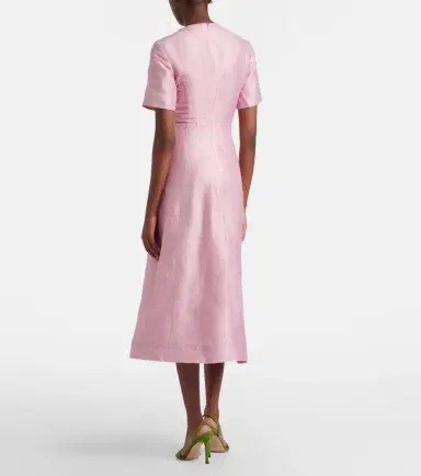 Leo Lin Caroline floral linen-blend midi dress | Thumbnail 5