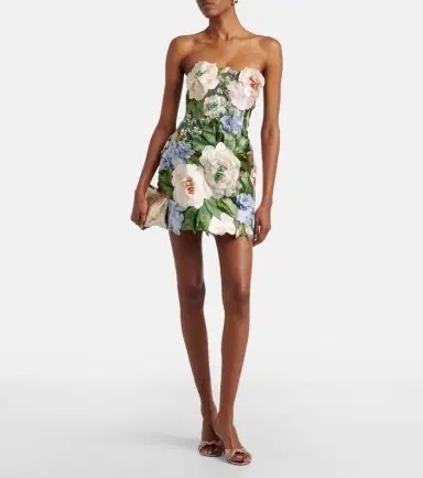 Leo Lin Roselle floral-appliqué minidress | Thumbnail 4