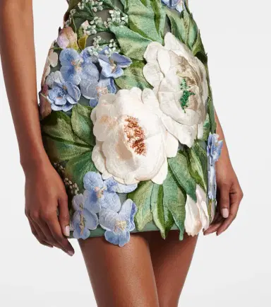 Leo Lin Roselle floral-appliqué minidress | Thumbnail 5