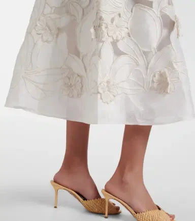 Leo Lin Aubrey floral-appliqué linen-blend shirt dress | Thumbnail 5