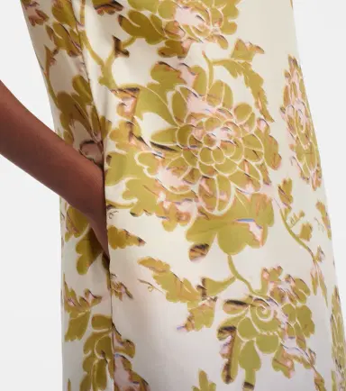 La DoubleJ Swing feather-trimmed floral silk twill maxi dress | Thumbnail 4 La DoubleJ Swing feather-trimmed floral silk twill maxi dress | Thumbnail 4