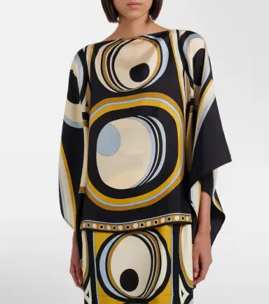 La DoubleJ Foulard printed silk twill top | Thumbnail 4