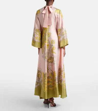 La DoubleJ Magnifico floral silk twill maxi dress | Thumbnail 3