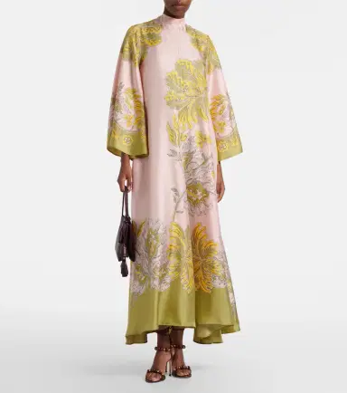 La DoubleJ Magnifico floral silk twill maxi dress | Thumbnail 6