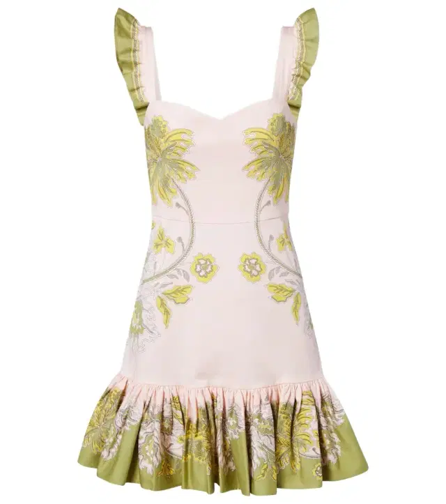 La DoubleJ Gingerbread printed cotton-blend minidress