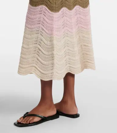 La DoubleJ Chevron crochet cotton midi dress | Thumbnail 5