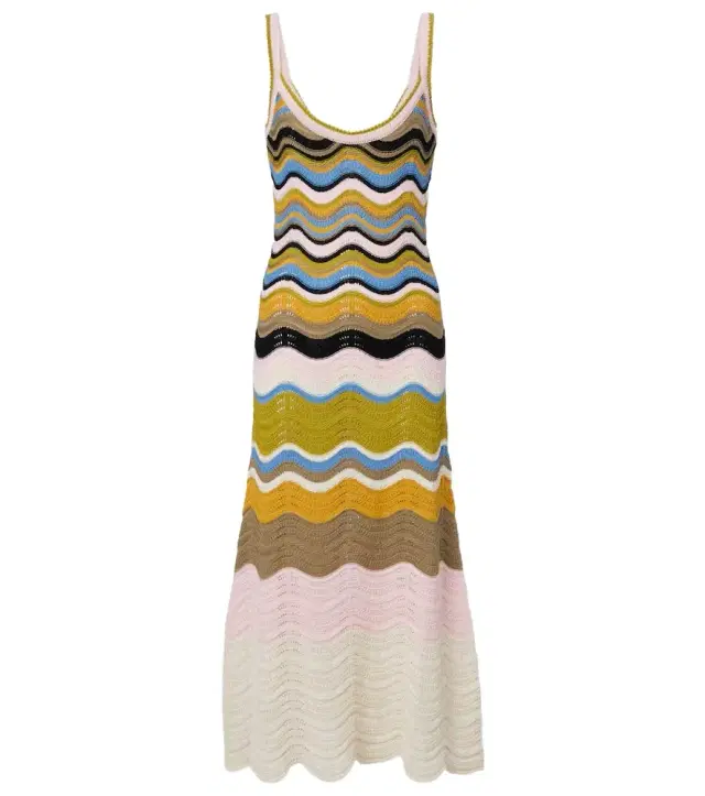 Chevron crochet cotton midi dress
