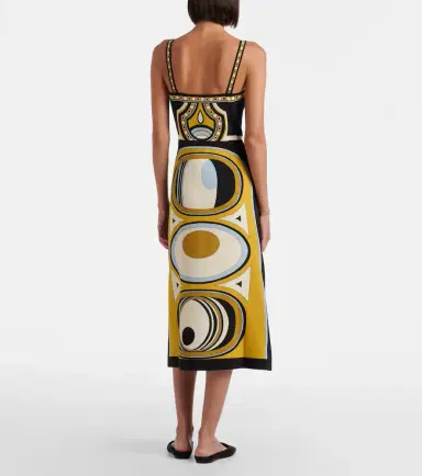 La DoubleJ Buy Me A Martini printed satin midi dress | Thumbnail 2