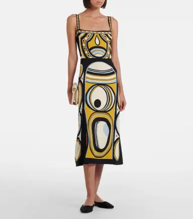 La DoubleJ Buy Me A Martini printed satin midi dress | Thumbnail 3
