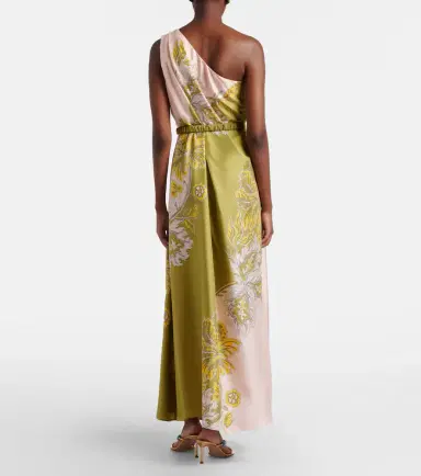 La DoubleJ Roy floral one-shoulder silk twill maxi dress | Thumbnail 3