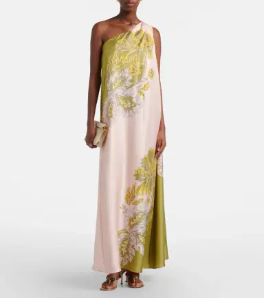 La DoubleJ Roy floral one-shoulder silk twill maxi dress | Thumbnail 6