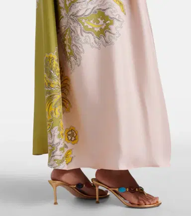 La DoubleJ Roy floral one-shoulder silk twill maxi dress | Thumbnail 7