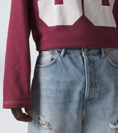 Acne Studios Distressed denim Bermuda shorts | Thumbnail 4