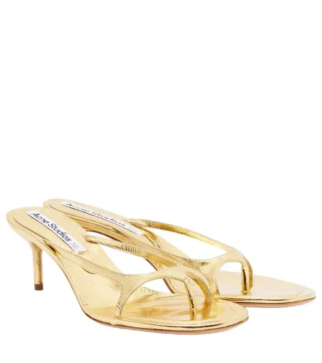 Acne Studios Metallic leather thong sandals