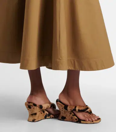 Balenciaga Gaeta calf hair wedge thong sandals | Thumbnail 6