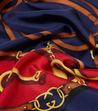 Gucci Printed reversible silk twill scarf | Thumbnail 3