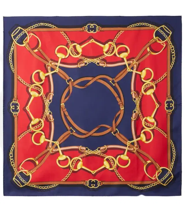 Printed reversible silk twill scarf