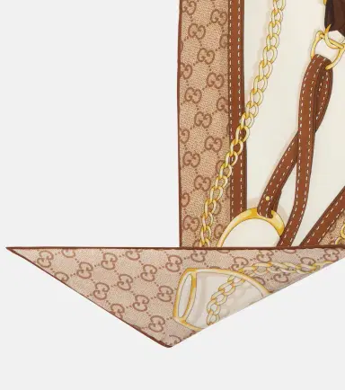 Gucci GG printed reversible silk twill scarf | Thumbnail 2