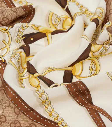 Gucci GG printed reversible silk twill scarf | Thumbnail 3
