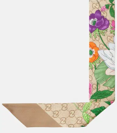 Gucci GG Flora silk twill scarf | Thumbnail 3