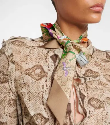 Gucci GG Flora silk twill scarf | Thumbnail 5