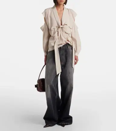 Acne Studios Bow-detail cutout blouse | Thumbnail 3 Acne Studios Bow-detail cutout blouse | Thumbnail 3