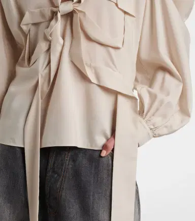 Acne Studios Bow-detail cutout blouse | Thumbnail 4 Acne Studios Bow-detail cutout blouse | Thumbnail 4