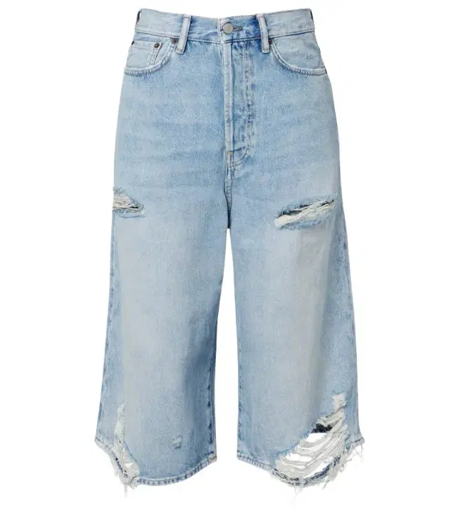 Distressed denim Bermuda shorts