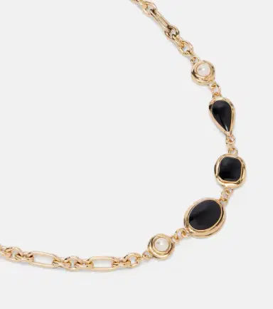 Saint Laurent Cassandre embellished chain necklace | Thumbnail 2