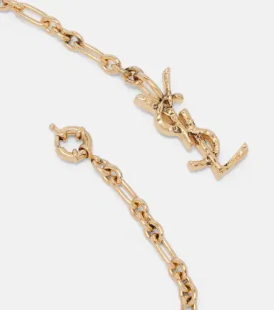 Saint Laurent Cassandre embellished chain necklace | Thumbnail 3