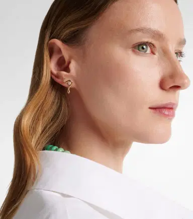 Ileana Makri Serpent Nest 18kt gold earrings with diamonds and emeralds | Thumbnail 3 Ileana Makri Serpent Nest 18kt gold earrings with diamonds and emeralds | Thumbnail 3
