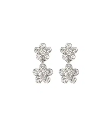 Ileana Makri Blossom Daisy Duo 18kt white gold earrings with diamonds | Thumbnail 1 Ileana Makri Blossom Daisy Duo 18kt white gold earrings with diamonds | Thumbnail 1