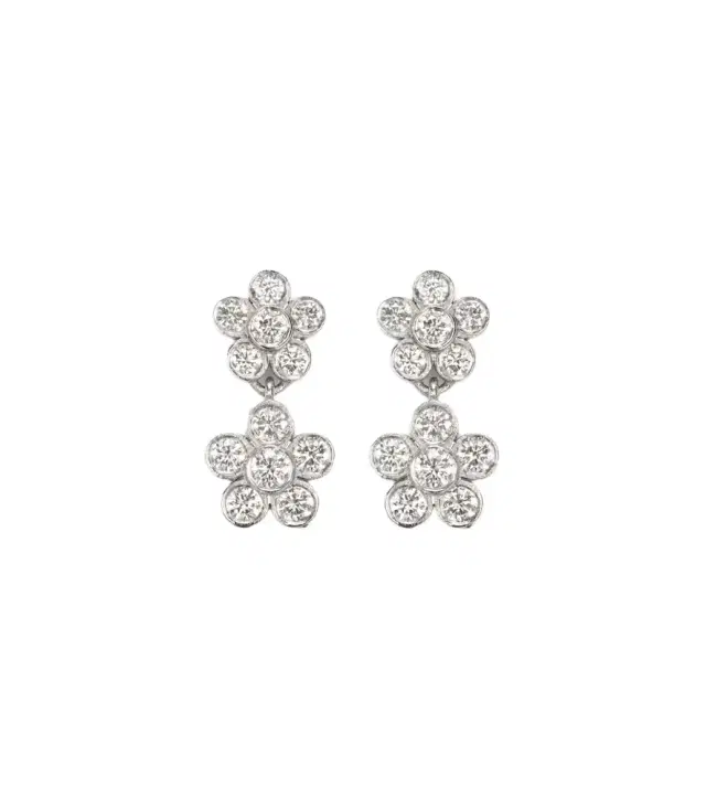 Blossom Daisy Duo 18kt white gold earrings with diamonds