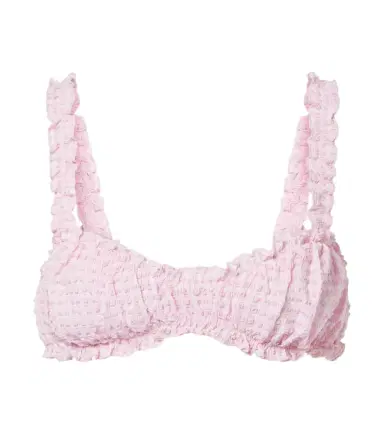 Simkhai Ruffled checked bikini top | Thumbnail 1 Simkhai Ruffled checked bikini top | Thumbnail 1