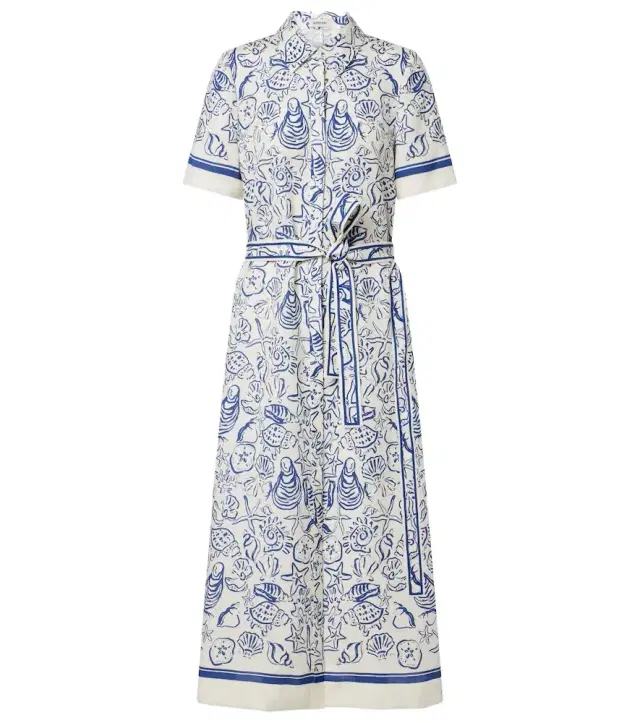 Simkhai Audria printed linen-blend shirt dress