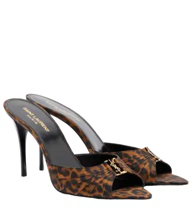 Saint Laurent Babylone Cassandre grosgrain mules | Thumbnail 1 Saint Laurent Babylone Cassandre grosgrain mules | Thumbnail 1