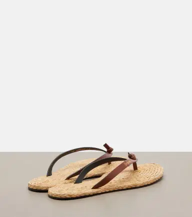 Saint Laurent Pool leather-trimmed thong sandals | Thumbnail 4