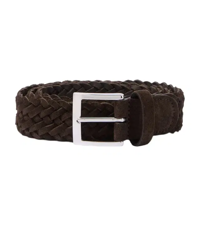 Kiton Woven suede belt
