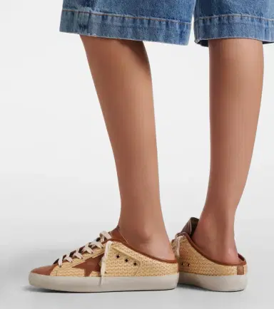 Golden Goose Super-Star raffia and leather mules | Thumbnail 5