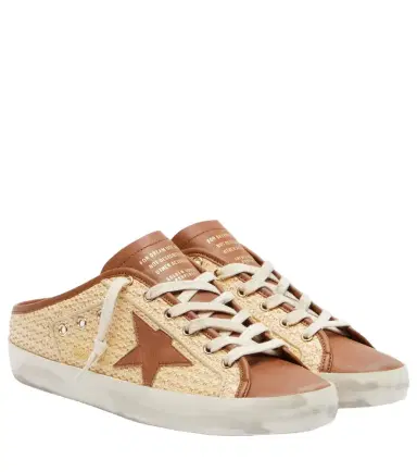 Golden Goose Super-Star raffia and leather mules | Thumbnail 1