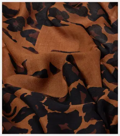 Saint Laurent Fringed leopard-print wool scarf | Thumbnail 2