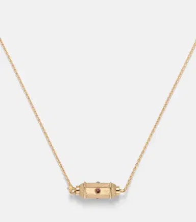 Marie Lichtenberg Coco Micro 18kt gold locket necklace with rubies | Thumbnail 2