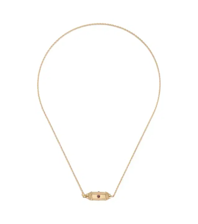 Coco Micro 18kt gold locket necklace with rubies